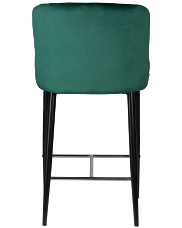 Стул барный CHRISTIAN'75 черные ножки, зеленый велюр V108-64