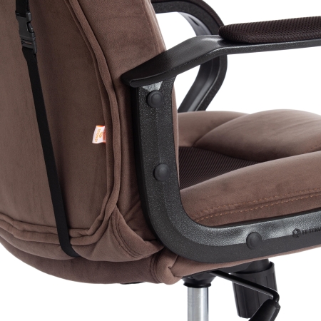 Кресло DRIVER флок и ткань, коричневый