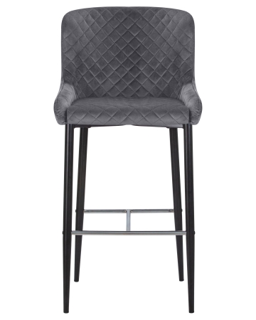 Стул барный CHRISTIAN'75 черные ножки, темно-серый велюр V108-91