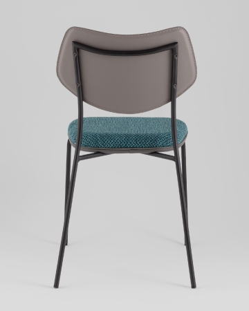 Стул обеденный Casey темно-бирюзовый с серой экокожей