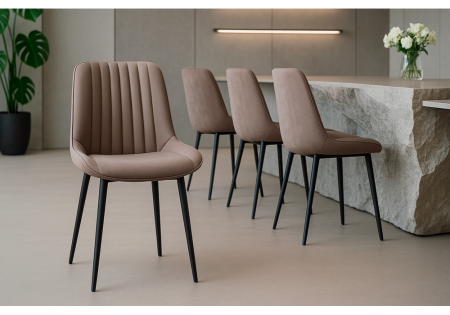 Стул на металлокаркасе Вейв 4 шт латте, черный