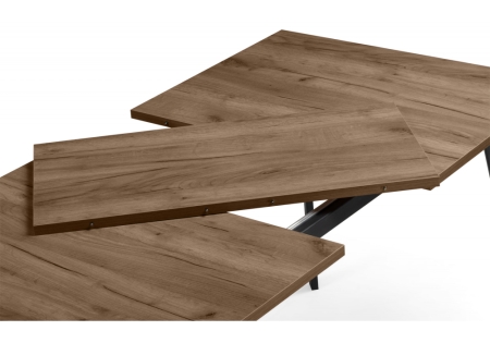 Стол деревянный Кортни 117 (157) x 77 дуб крафт табачный, черный матовый