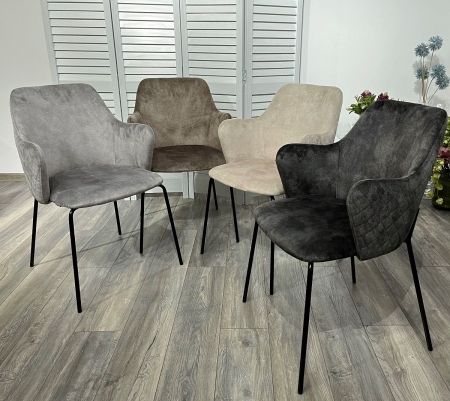 Стул AMARETTO VBP203 античный cеребристо-серый, велюр без пальчикового эффекта, черный каркас Стул AMARETTO VBP203 античный cеребристо-серый, велюр без пальчикового эффекта, черный каркас