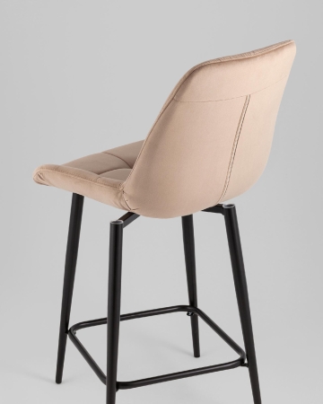 Стул полубарный Флекс с поворотным механизмом велюр капучино