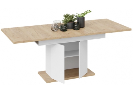 Стол деревянный Детройт Тип 1 белый, дуб крафт золотой