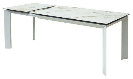 Стол CREMONA 160 KL-188 Контрастный мрамор, белый каркас