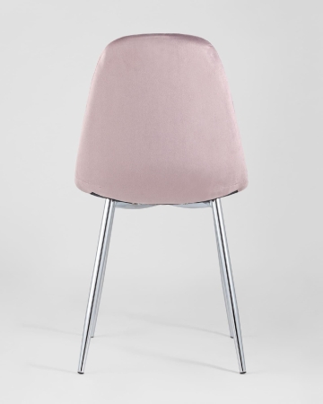 Стул Валенсия велюр розовый хромированные ножки