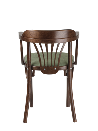 Стул Венский темный тон, букле зеленый MOSS 615, дуги назад