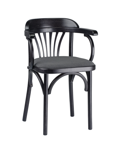 Деревянный стул Венский венге с мягким сиденьем из серой ткани М07 Деревянный стул Венский венге с мягким сиденьем из серой ткани М07