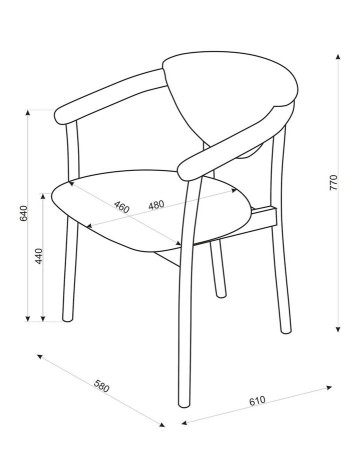 Кресло венское "Виенна" беленый дуб, коричневый М08 Кресло венское "Виенна" беленый дуб, коричневый М08
