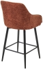 Полубарный стул ERYK 180 градусов поворот, коричневый, шенилл, черный каркас (H=67)