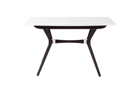 Стол Марко белый и черный, дерево, прямоугольная столешница, раскладной Стол Марко белый и черный, дерево, прямоугольная столешница, раскладной