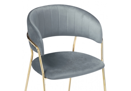 Стул на металлокаркасе Kamelia серый, золотой