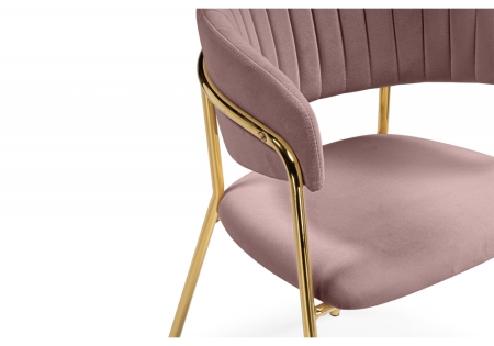Стул на металлокаркасе Kamelia светло-фиолетовый, золотой