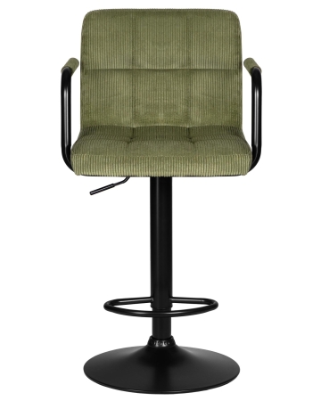 Стул барный KRUGER ARM BLACK зеленый вельвет