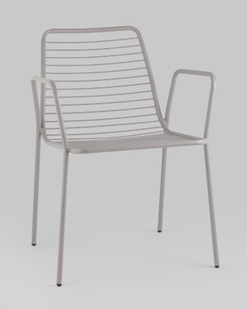 Стул с подлокотниками Дели металл серый