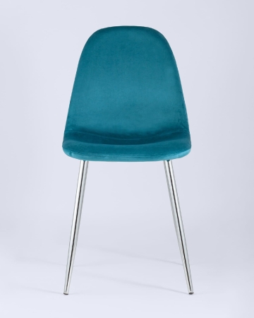 Стул Валенсия велюр темно-бирюзовый хромированные ножки