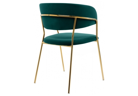 Стул на металлокаркасе Kamelia зеленый, золотой