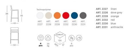 Стул барный пластиковый Scab Design Divo красный фото в интернет-магазине Stoolmarket