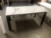 Стол CORNER 120 GLOSS STATUARIO WHITE SINTERED STONE, BLACK