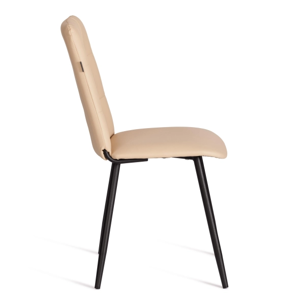 Стул обеденный Asti бежевый, экокожа и металл, мягкое сиденье, без подлокотников