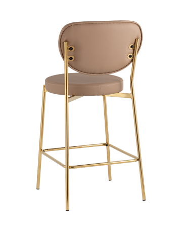 Стул полубарный Барбара NEW экокожа бежевая, золотые ножки 2 шт.