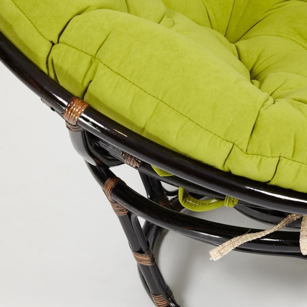 Кресло "PAPASAN" 23/01 W, с подушкой, античный черно-коричневый, флок олива 23
