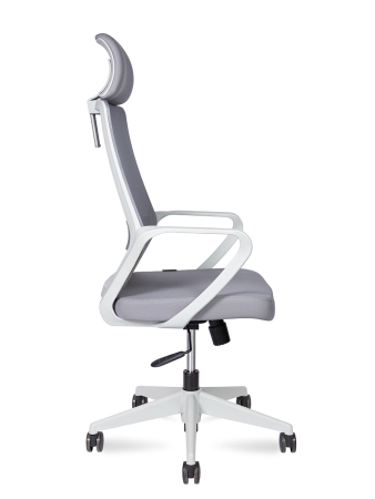 Кресло офисное Pino серый, ткань и пластик, мягкое сиденье, с подлокотниками