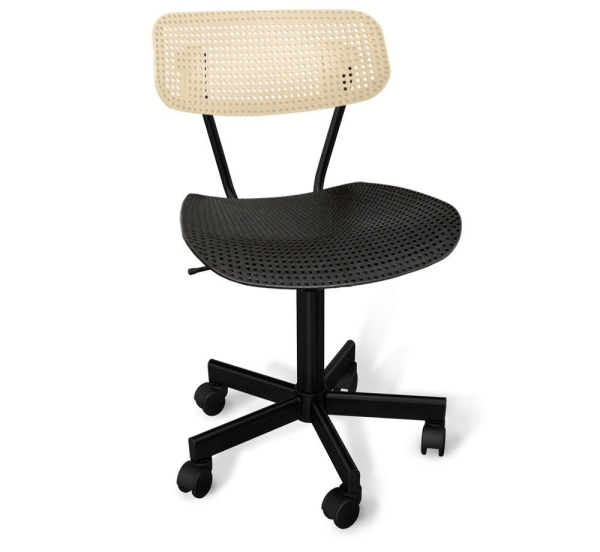 Стул подъемно-поворотный SHT-ST85/S121М бежевый и черный муар