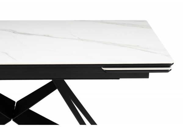 Керамический стол Блэкберн 140(200)х80 белый мрамор snow white, черный Керамический стол Блэкберн 140(200)х80 белый мрамор snow white, черный