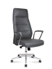 Кресло офисное Nancy серый, экокожа и металл, мягкое сиденье, с подлокотниками