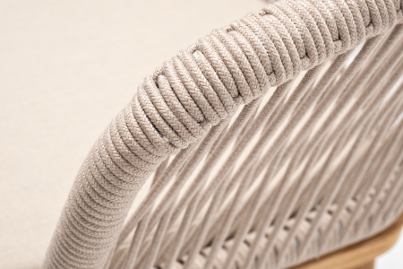 "Марсель" стул плетеный из роупа, основание дуб, роуп бежевый круглый, ткань бежевая 052 "Марсель" стул плетеный из роупа, основание дуб, роуп бежевый круглый, ткань бежевая 052