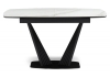 Керамический стол Вейл 140(180)х80 белый мрамор snow white, черный
