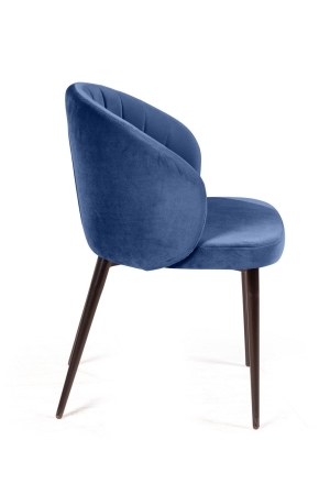 Стул Mont Blanc, бархат синий, черный конус Стул Mont Blanc, бархат синий, черный конус