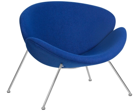 Кресло дизайнерское EMILY (синяя ткань AF6, хромированная сталь)