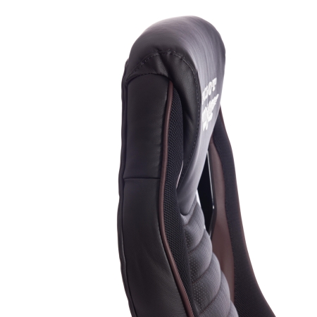 Кресло PILOT экокожа и ткань, черный и черный перфорированный и коричневый