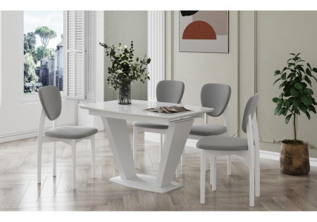 Стул деревянный Вакимо ткань серый, белый