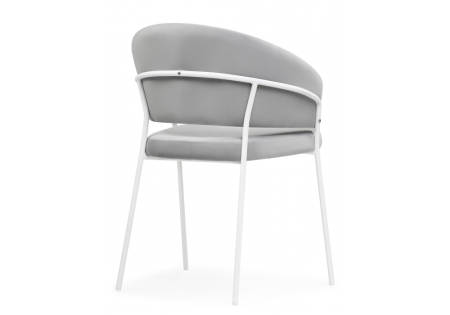 Стул на металлокаркасе Лео серый brandy light 22, белый