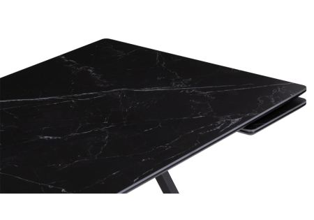 Керамический стол Вилсон 140(200)х80 черный мрамор, черный