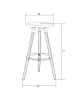 Набор 4 шт Табурет барный ROYCE WHITE, белый (W-02)