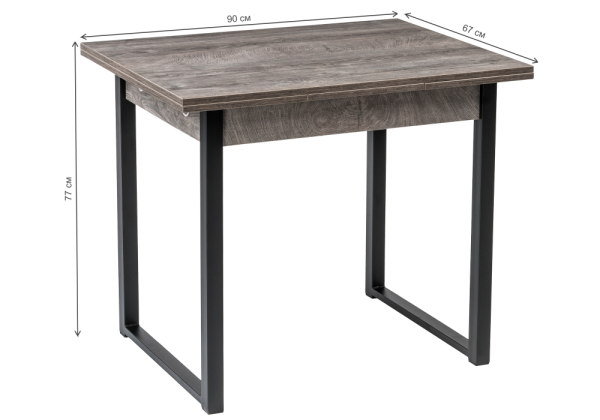 Стол деревянный Форли дуб рошелье, черный матовый