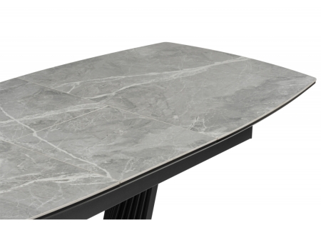 Керамический стол Вейл 160(205)х89 larka grey, черный