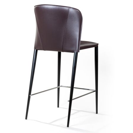Полубарный стул Albert, кожа коричневый