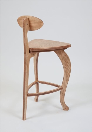 Стул барный 3 ножки гнутые дуб