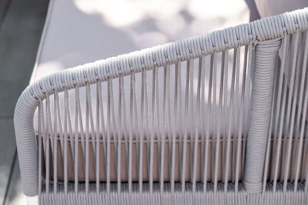 Лаунж-зона "Канны" модульная угловая из роупа (веревки), цвет светло-серый