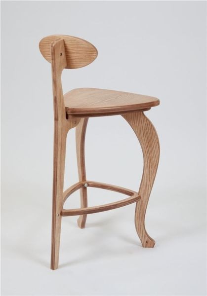 Стул барный 3 ножки гнутые дуб