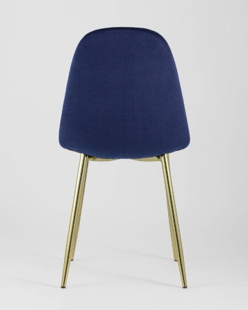 Стул Валенсия велюр синий золотые ножки