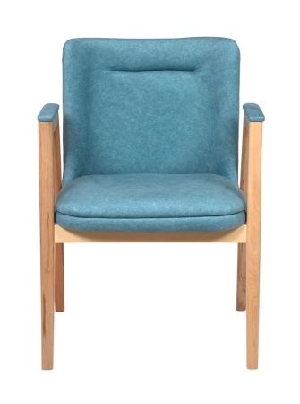 Кресло "Монд" светлое дерево и зеленый, дерево и ткань