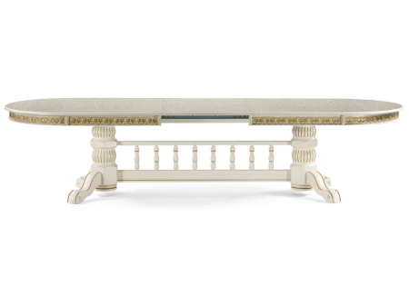 Стол деревянный Кассиль крем, золотая патина