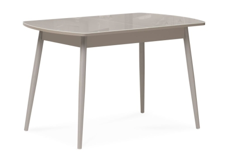 Стеклянный стол Бейкер 120(152)х70х75 латте, капучино